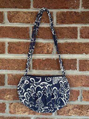 vera bradley purse / bag * navy blue & white